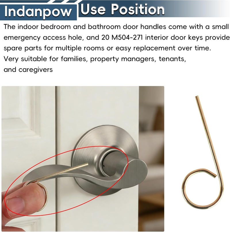 Indanpow M504271 Interior Bedroom Bathroom Door Lock Key Pin (20 Pack) - Image 4